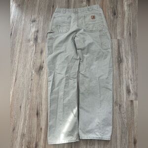 90s Disstressed Carhartt Men's Carpenter Cream color Pants